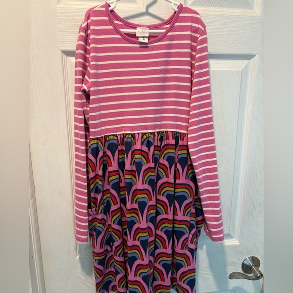 Hannah Anderson Long Sleeve Dress Rainbow Pink Stripe Size 12 - 150 cm - Picture 10 of 12